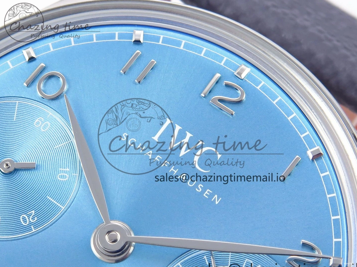 MIROTIME 0601 Lightweight Portugieser Automatic SS IW501708 APSF 1:1 Best Edition Light Blue Dial on Gray Leather Strap A 7012